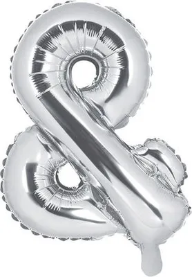 Produktbild von Folienballon &, 35cm, silber (1 Karton / 50 Stk.)