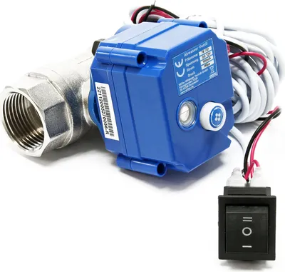 Obrázek produktu pro Kulový ventil Wiltec pro odpadní vodu Ø 25 mm (1"), vypouštěcí ventil pro DC 12 V s nouzovým uvolněním, zpětný ventil pro obytné vozy a karavany