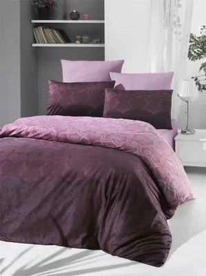 Satin-Bettwäsche-Set King 200x220 cm, 100% Baumwolle, rosa-lila