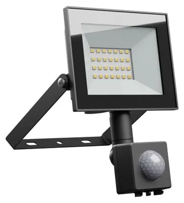 Produktbild von Spectrum LED NOCTIS LUX 4 Fluter 20W Strahler 1650lm schwarz 100° IP44 Kaltweiß 6000K mit Bewegungssensor