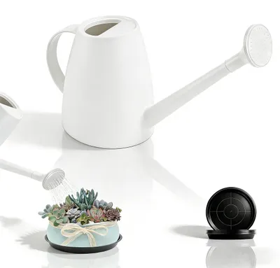 Imagen del producto de Regadera de plástico, 1,8 litros, con boquilla larga, ideal para plantas de interior