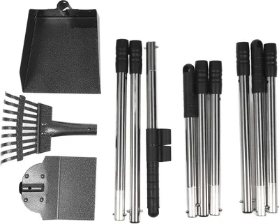 Produktbild von Dog Pooper Scooper Set, verstellbarer Langer Griff, Edelstahl + Aluminium, antihaft, leicht zu reinigen, für Hunde-Kot Entfernung im Garten