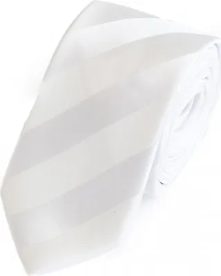 Produktbild von Fabio Farini - 1 Stück Weiße Herren Krawatten mit feiner Struktur in 6cm Schmal (6cm), Weiß Strukturiert