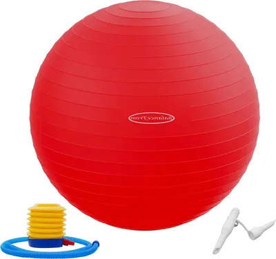 Productafbeelding van Oefenbal - Fitnessbal Balansbal - Yoga Pilates - Anti-burst Slipbestendig - 78-85 cm - Rood