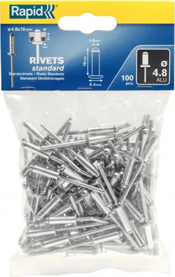 Image de Lot de 100 rivets aluminium Diam.4.8 x H.16 mm RAPID