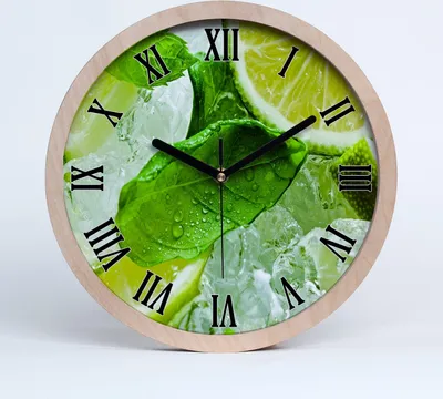 Produktbild von Holzuhr 20fi cm wanduhr - schwarze Spitzen - Kalk Eis