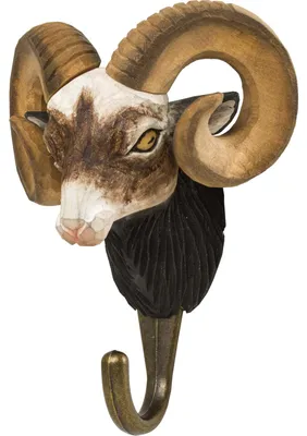 Produktbild von Wildlife Garden Decohook Wandhaken Widder (handgeschnitzt)