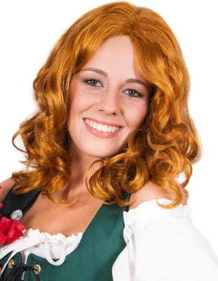 Produktbild von Rotblonde Locken Langhaarperücke - Fasching Karneval