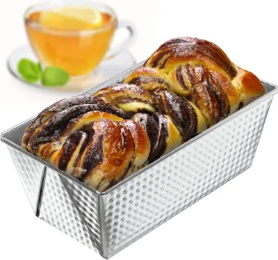 Produktbild von KADAX Rechteckige Brotbackform "Ellos", Kuchenform mit Antihaftschicht, Backform, Silber, 20 cm