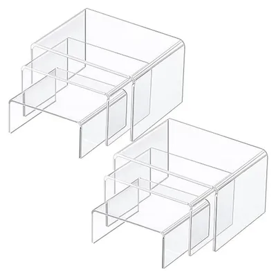 Acryl-Displayständer 6er-Set, 3 Größen, transparent