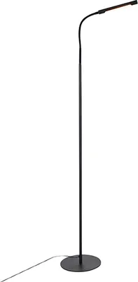 Zdjęcie produktu dla Designerska lampa podłogowa czarna z wbudowanym LED i ściemniaczem dotykowym - Palka