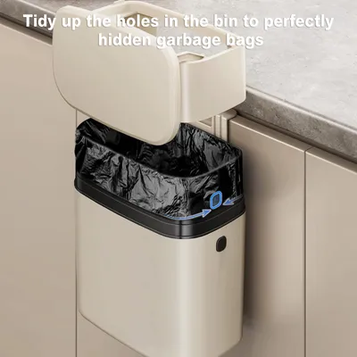 Immagine prodotto di Contenitore per rifiuti da cucina, capacità 7 litri, con coperchio, da montare a parete, per la cucina