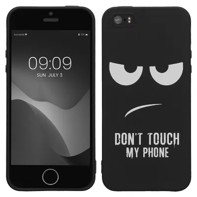 Produktbild von kwmobile Handyhülle für Apple iPhone SE (1. Gen. 2016) / iPhone 5 / 5S Hülle - flexible TPU Silikon Schutzhülle, Soft Cover Backcover in Don't touch