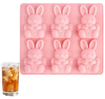 3D Silikon Eiswürfelform Hochlandkuh, 6 Fächer, BPA-frei