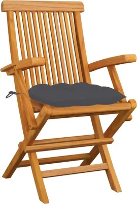 Produktbild von vidaXL Gartenstühle mit Anthrazit Kissen 6 Stk. Massivholz Teak