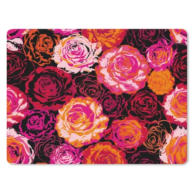 Produktbild von MuchoWow® Mauspad Mousepad Rosen - Muster - Blumen 23x19 cm - Mousepads - Maus Mat - Pad - Mausunterlage - Schreibtischunterlage - Mauspad
