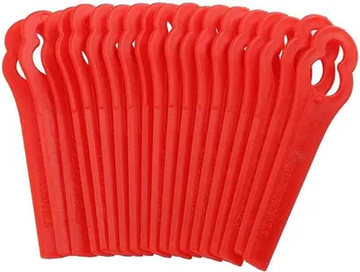Produktbild von Ersatz-Kunststoff-Kantenmesser,100 Ersatz-Kunststoff-Schneidmesser,Kunststoff-Rasenmähermesser,Rasentrimmer-Freischneidermesser,Rot