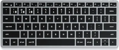 Produktbild von Satechi Slim X1, Mini, Kabellos, Bluetooth, QWERTZ, Schwarz, Grau