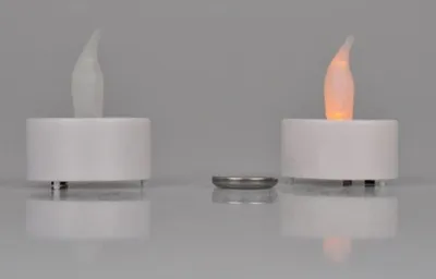 Image de Bougies à réchaud LED Lot de 3x 2 avec piles Bougie électrique Déco Bougie à réchaud blanche