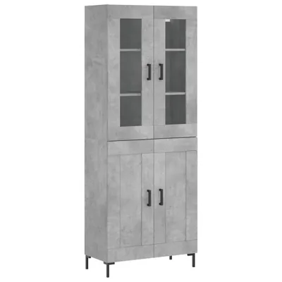 Obrázek produktu pro Skříň highboard betonově šedá 69,5x34x180 cm kompozitní dřevo