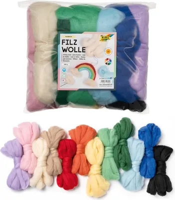 Immagine prodotto di folia 52309 folia lana da infeltrimento "RAINBOW", 350 g, colori assortiti
