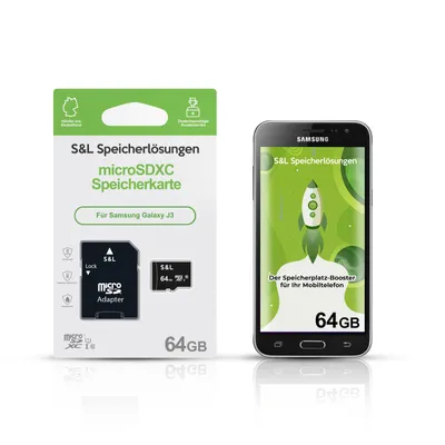 Produktbild von microSD Speicherkarte S&L für Samsung Galaxy J3 - Speicherkapazität: 64 GB