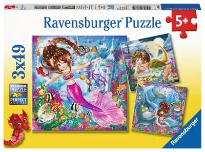 Image de Ravensburger 8063 Ravensburger Bezaubernde Meerjungfrauen Puzzle 3x 49 Teile