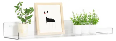 Produktbild von Transparentes, schwebendes Acryl-Badezimmerregal, modernes Wandregal für Parfümdekoration, Schlafzimmer, Küche, Wohnzimmer