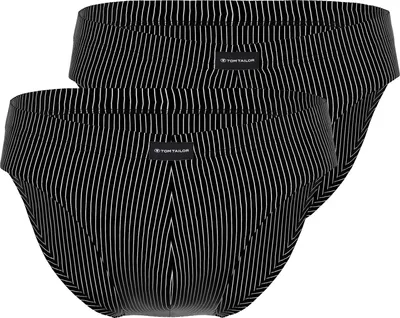 Produktbild von TOM TAILOR Herren Slip schwarz Nadelstreifen 2er Pack Größe: 6