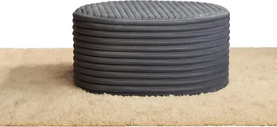 Produktbild von Douillet Hocker Rund 60 cm Beige / Anthrazit, Farbe:Anthrazit