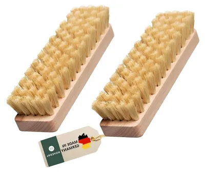 Produktbild von 2er Set Scheuerbürsten aus Holz mit Naturborsten