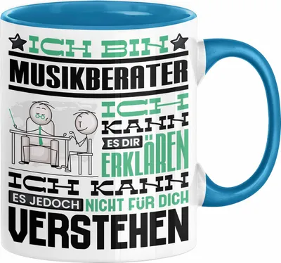 Produktbild von Musikberater Geschenk Tasse Lustige Geschenkdiee für einen Musikberater Geburtstag Ich Bin Musikberater Ich Kann Es Dir Erklären Aber Nicht Für Dich Verstehen (Blau)