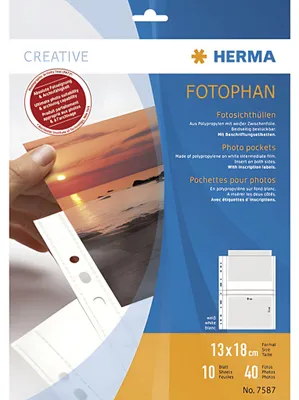 Immagine prodotto di Herma 7587 7587 Fotophan 130 x 180 mm landscape bianco 10 maniche