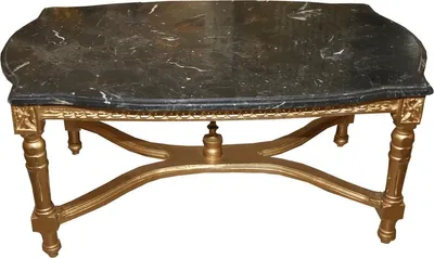 Produktbild von Casa Padrino Barock Antik Couchtisch Gold mit schwarzer Marmorplatte 96 x 58.5 cm - Limited Edition - Antik Look