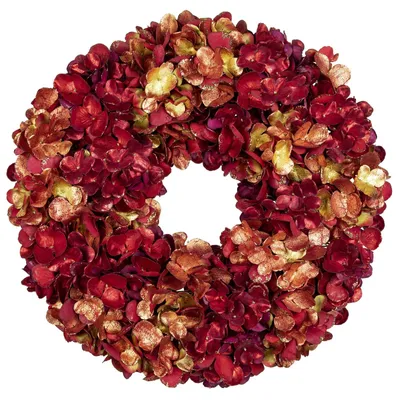Produktbild von Inovra – 60 cm künstliche Hortensie, Weihnachtskranz, Dekoration, Türkranz, künstlicher Kranz, künstlicher Weihnachtskranz, künstlicher Adventskranz für die Haustür, Wanddekoration oder Weihnachtsdekoration, Winterdekoration