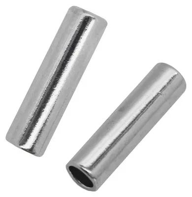 10 Kordelenden Metall Endstück 2,7x27mm für 5mm Kordel, platin