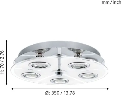 Immagine prodotto di Eglo 30933 Cabo LED plafoniera 5x3W acciaio inox cromo bianco chiaro