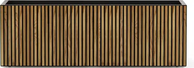 Zdjęcie produktu dla Herstera Deco Planter Wood, Sadzarka w skrzyni, Wolnostojący, Metal, Czarny, Drewno, Prostokąt, Wewnątrz/Na wolnym powietrzu
