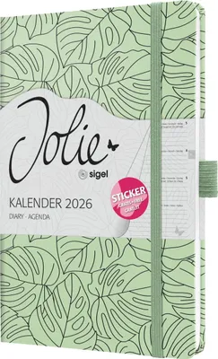 Produktbild von Wochenkalender Jolie ca. A5 Hardcover Green Monstera 2026.