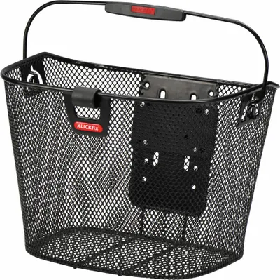 Image de KLICKfix Panier de guidon Uni noir avec porte-lumière 0391KLIK