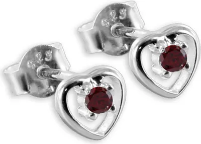 Produktbild von Kristall Herz Ohrstecker Silber 925 Kinderohrringe