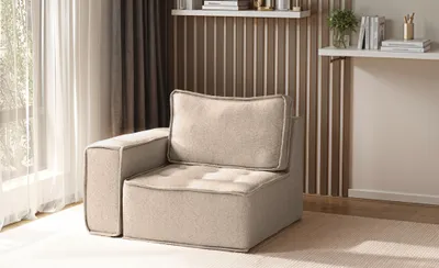 Produktbild von Sessel SANDE 1-Sitzer Modul Stoff Alpine Toffee Seite Links