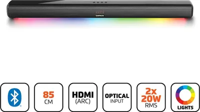 Immagine prodotto di Lenco Soundbar SB-042LEDBK nero, 40w, HDMI, BT, luce LED