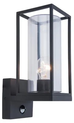 Zdjęcie produktu dla Lampa elewacyjna kinkiet zewnętrzny FLAIR - CZUJNIK RUCHU czarny Lutec 5288802012