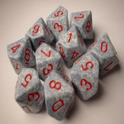 Image de Jeu de dés polyédriques Chessex Speckled à dix faces (d10) - Air
