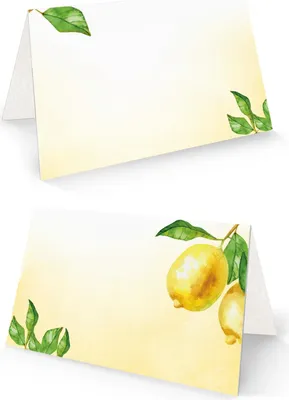 Produktbild von 25 Tischkarten mit Zitronen-Motiv Namensschilder zum Beschriften