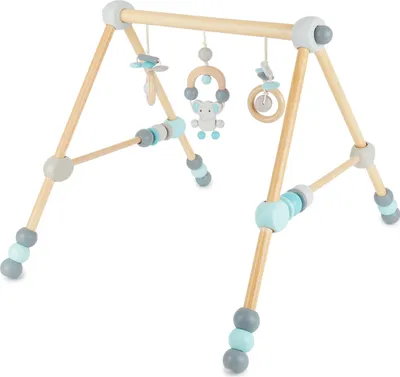 Produktbild von Bieco Spielbogen Baby Holz Höhenverstellbar | Baby Gym | Spieltrapez Baby Spielbogen Holz Trapez Baby Trapez Holz  Holzspieltrapez Baby Spielebogen Babies Holz Spielbogen Wickeltisch Babys -figuren