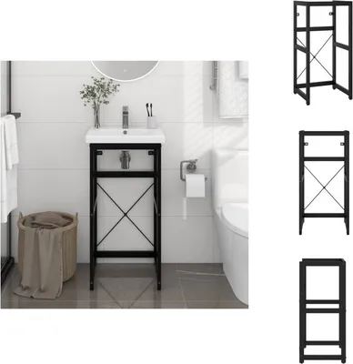 Produktbild von vidaXL Badezimmer Waschtischgestell Schwarz 40x38x83 cm Eisen -  Badezimmerwaschtische