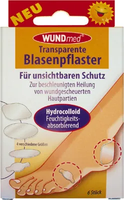 Produktbild von Wundmed Transparente Blasenpflaster hydrocolloid 6er 4 versch. Größen