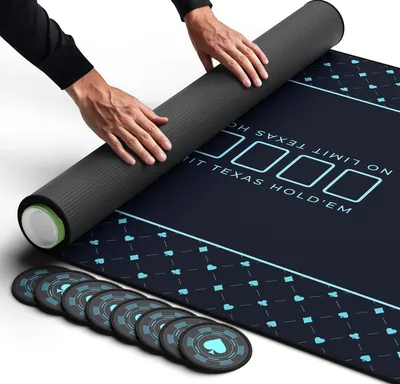 Pokertischauflage 177,8x89 cm für bis zu 10 Spieler, blau